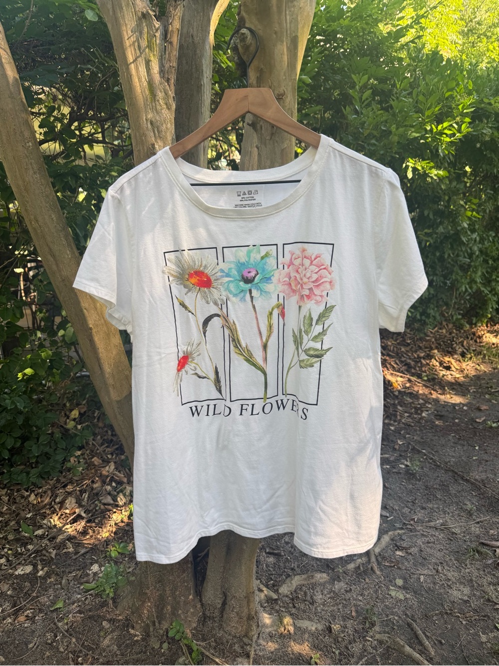 WILDFLOWER graphic tee size 2X floral short sleeve t shirt top boho